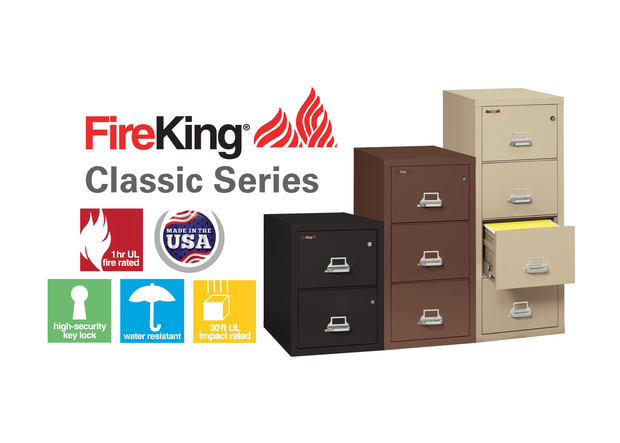 FireKing Classic 31" Wide Vertical File Cabinet - Letter & Legal